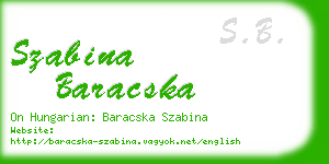 szabina baracska business card